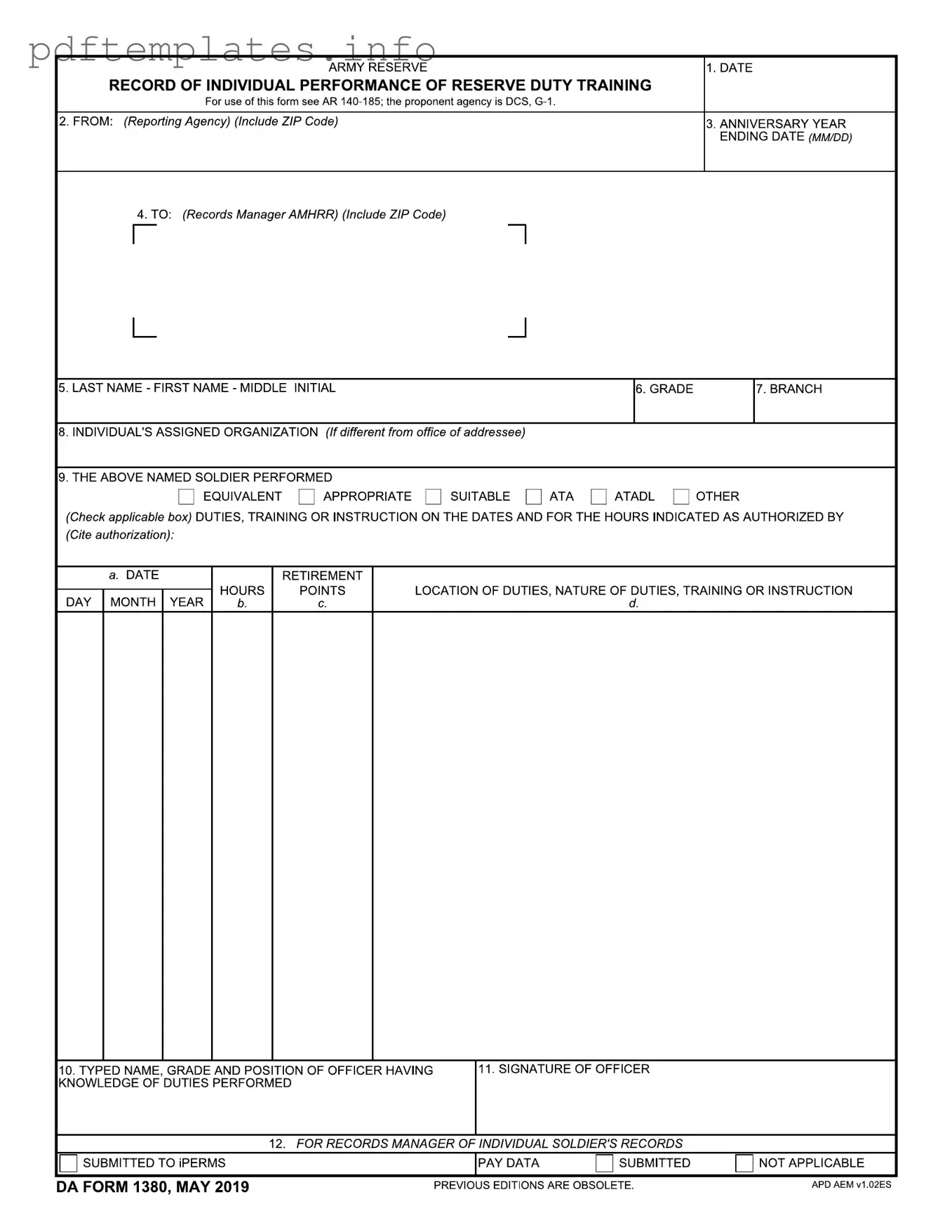 Fill Out a Valid Da 1380 Form