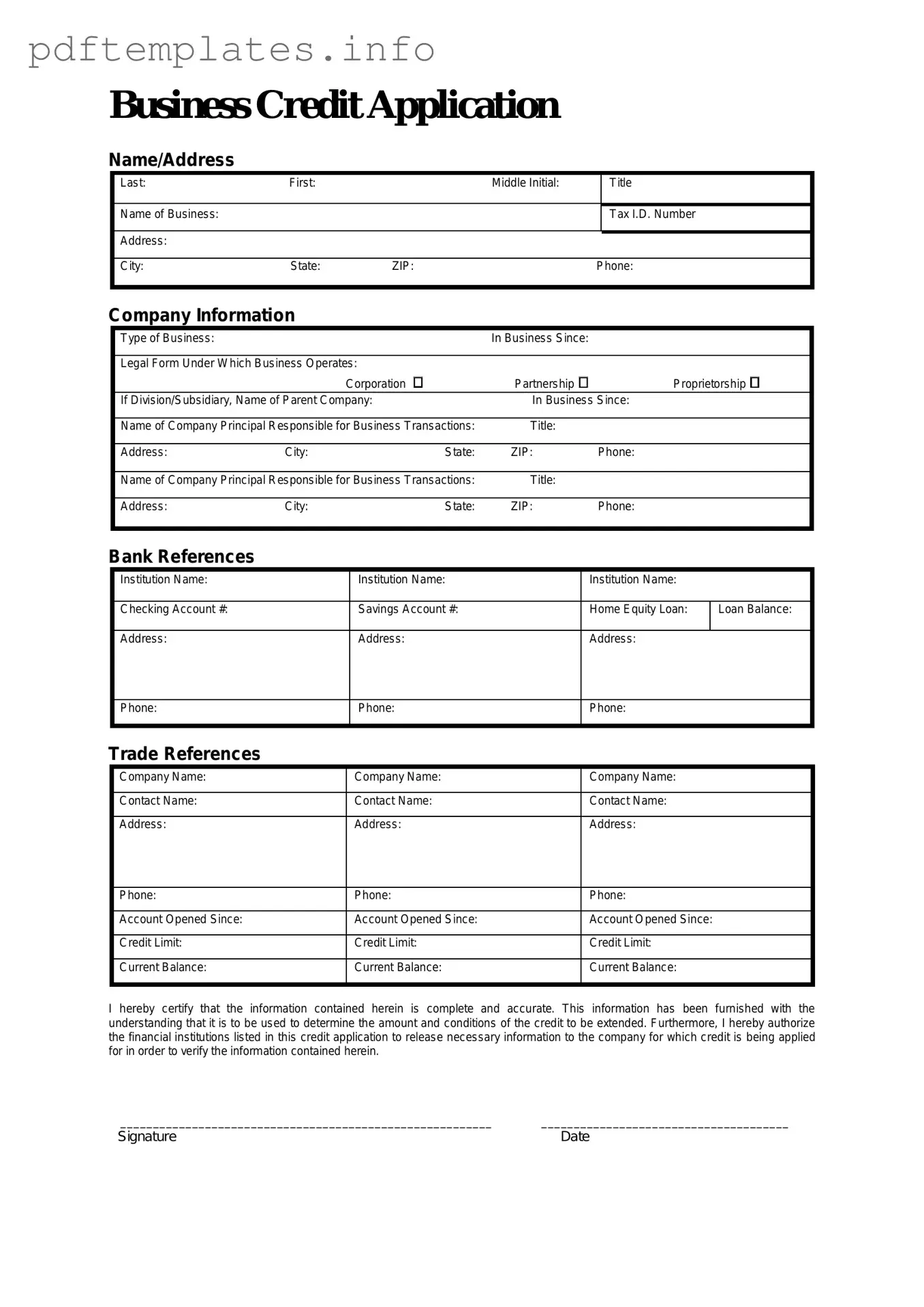 Fill Out a Valid Business Credit Application Form