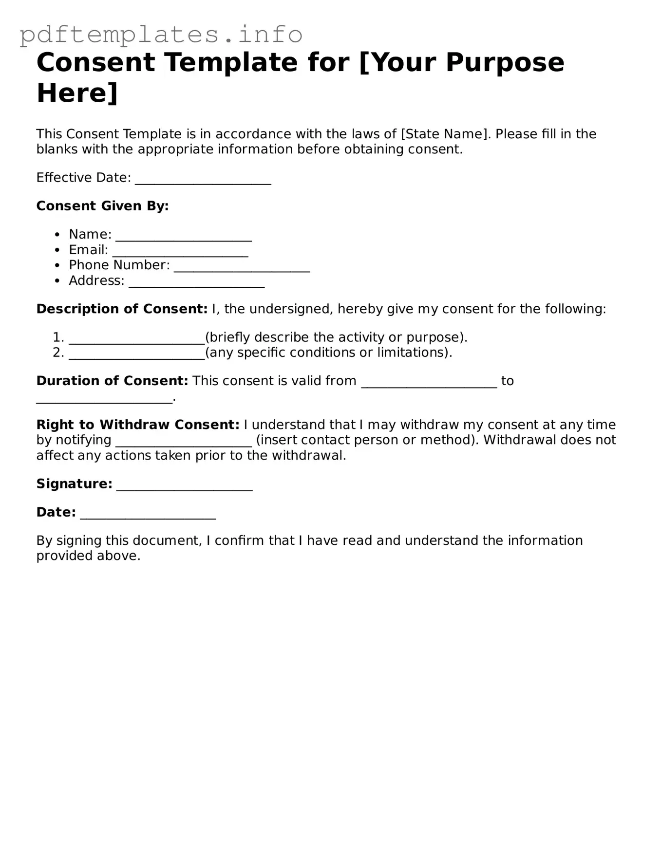 Printable Consent Form