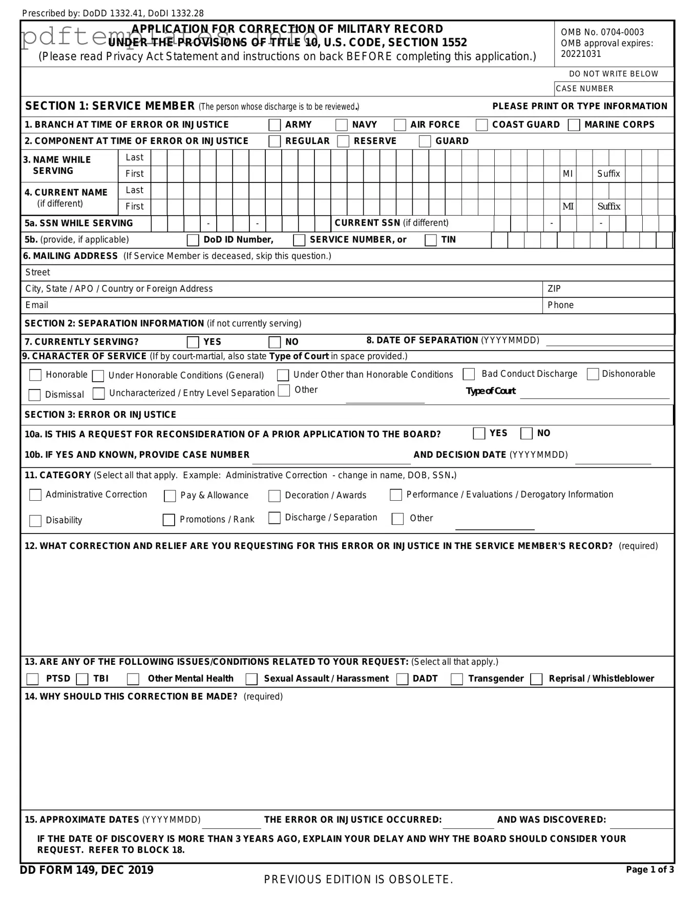 Fill Out a Valid DD 149 Form