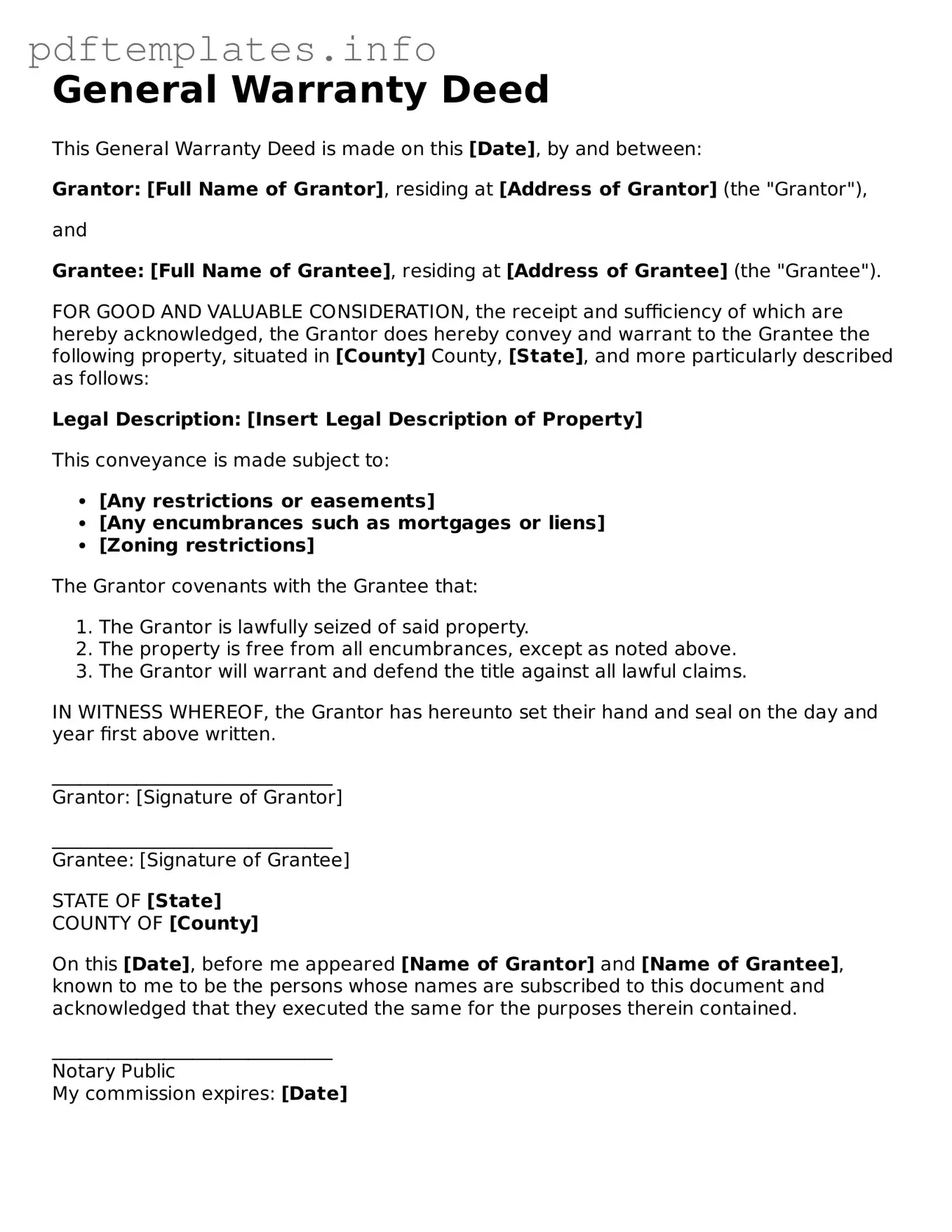 Printable Deed Form