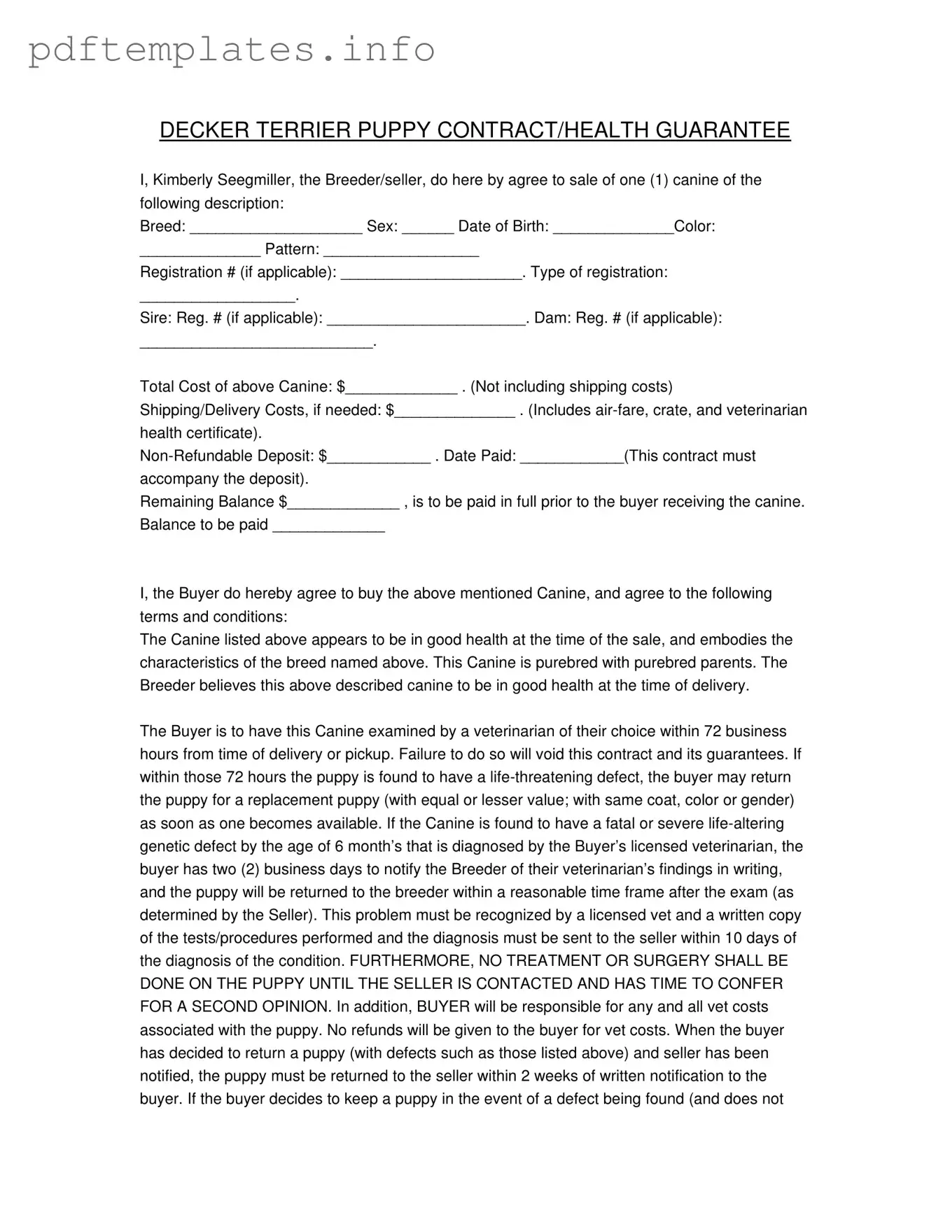Fill Out a Valid Health Guarantee Form