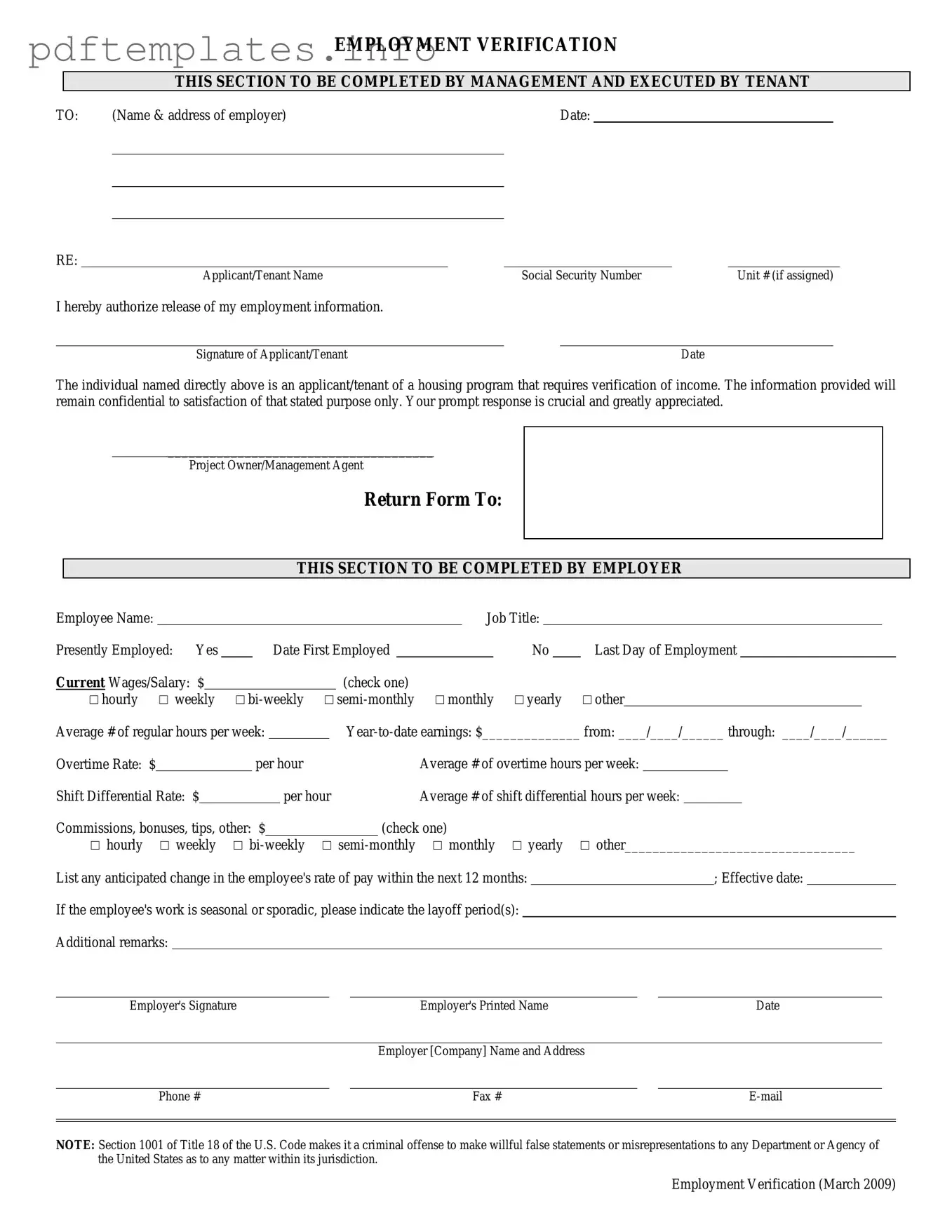 Fill Out a Valid Employment verification form Form