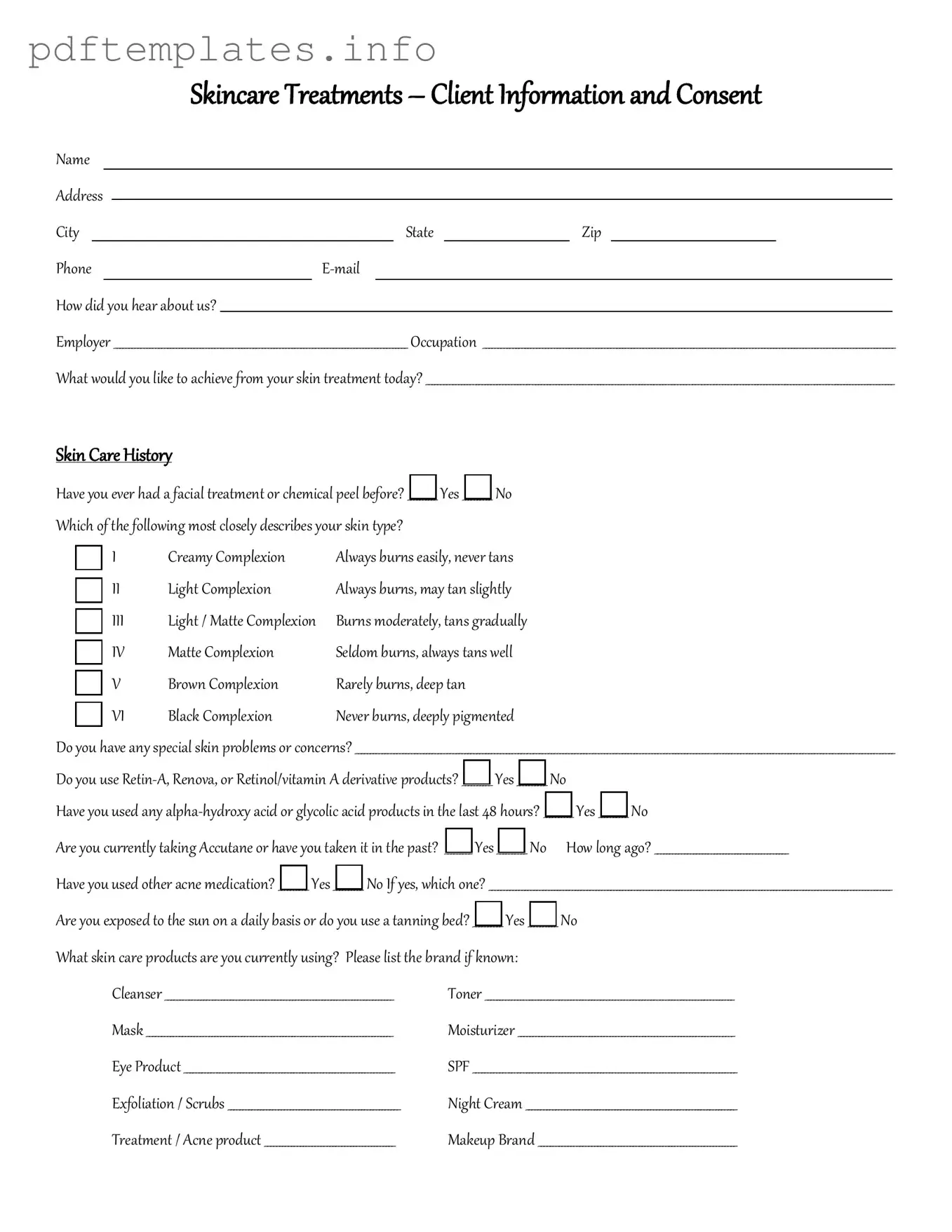 Fill Out a Valid Facial Consent Form