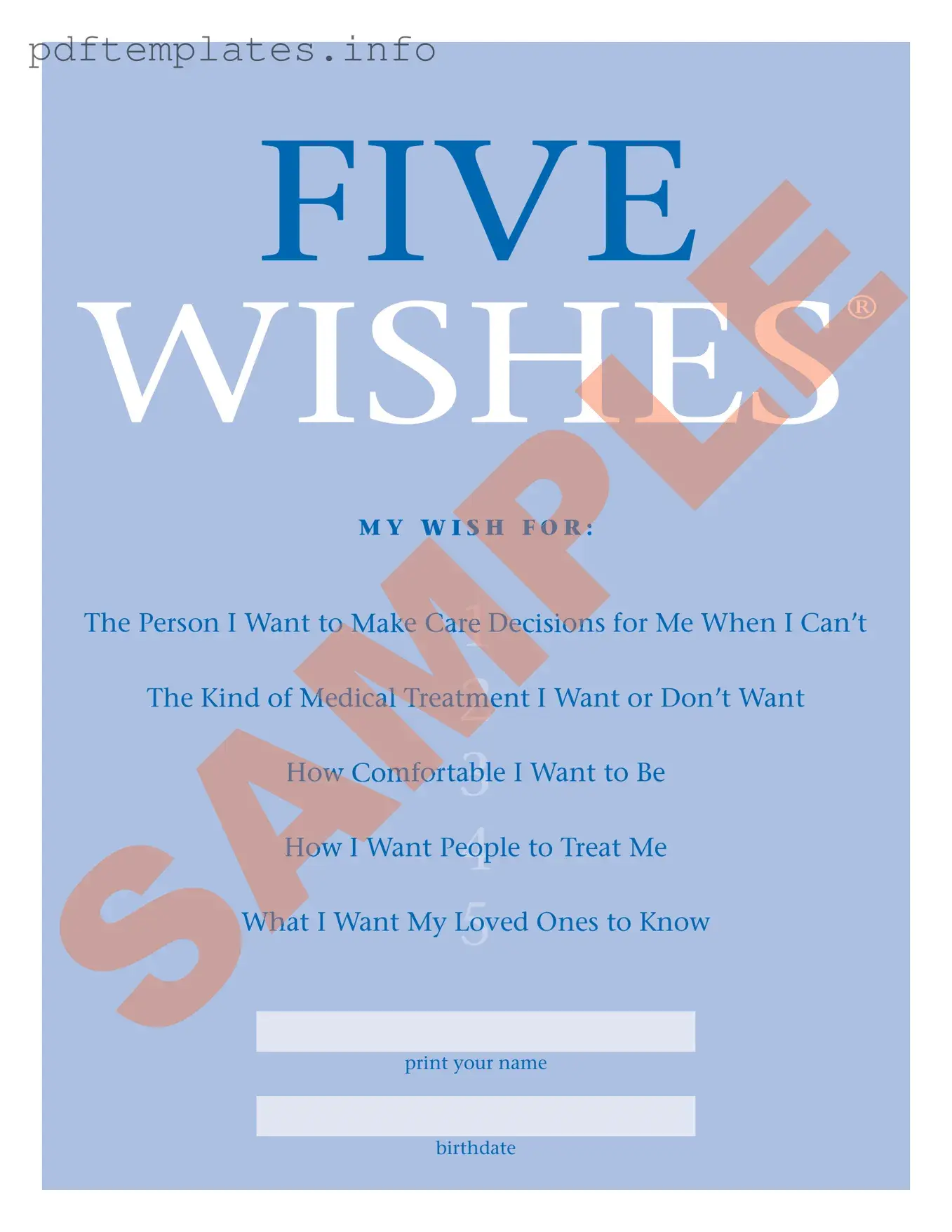 Fill Out a Valid 5 Wishes Document Form