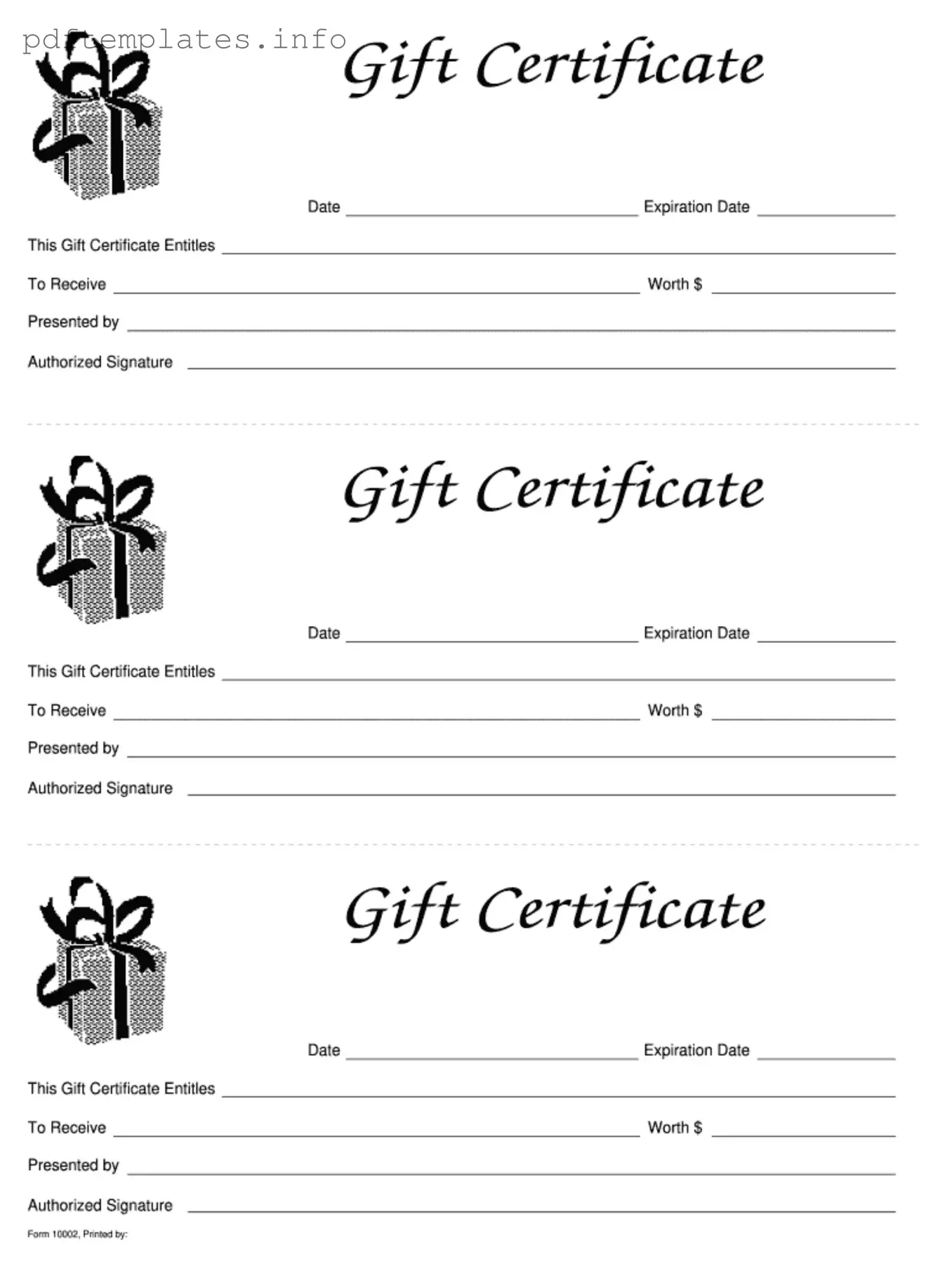 Fill Out a Valid Gift Certificate Form