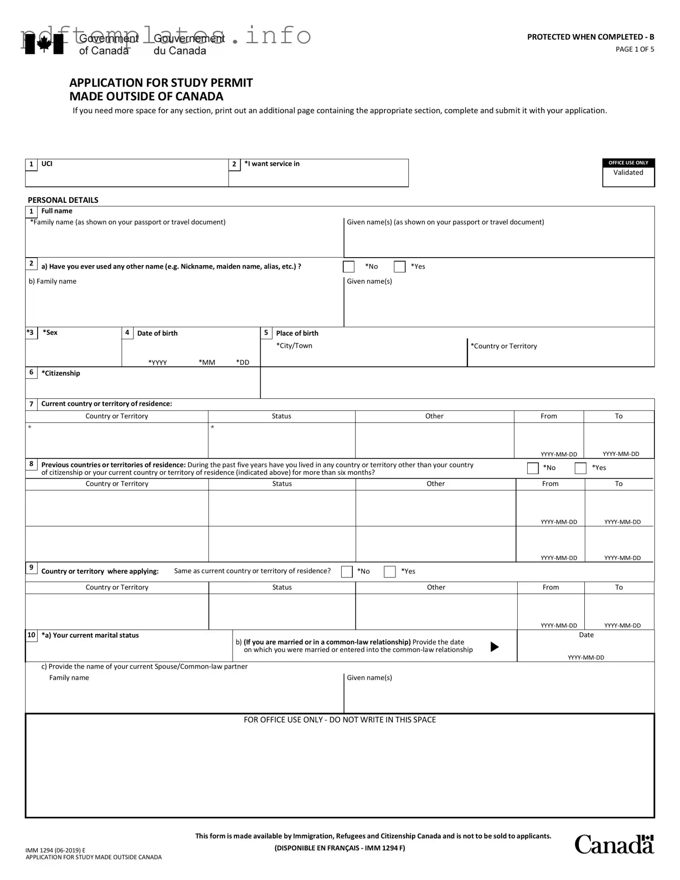 Fill Out a Valid Imm 1294 Form