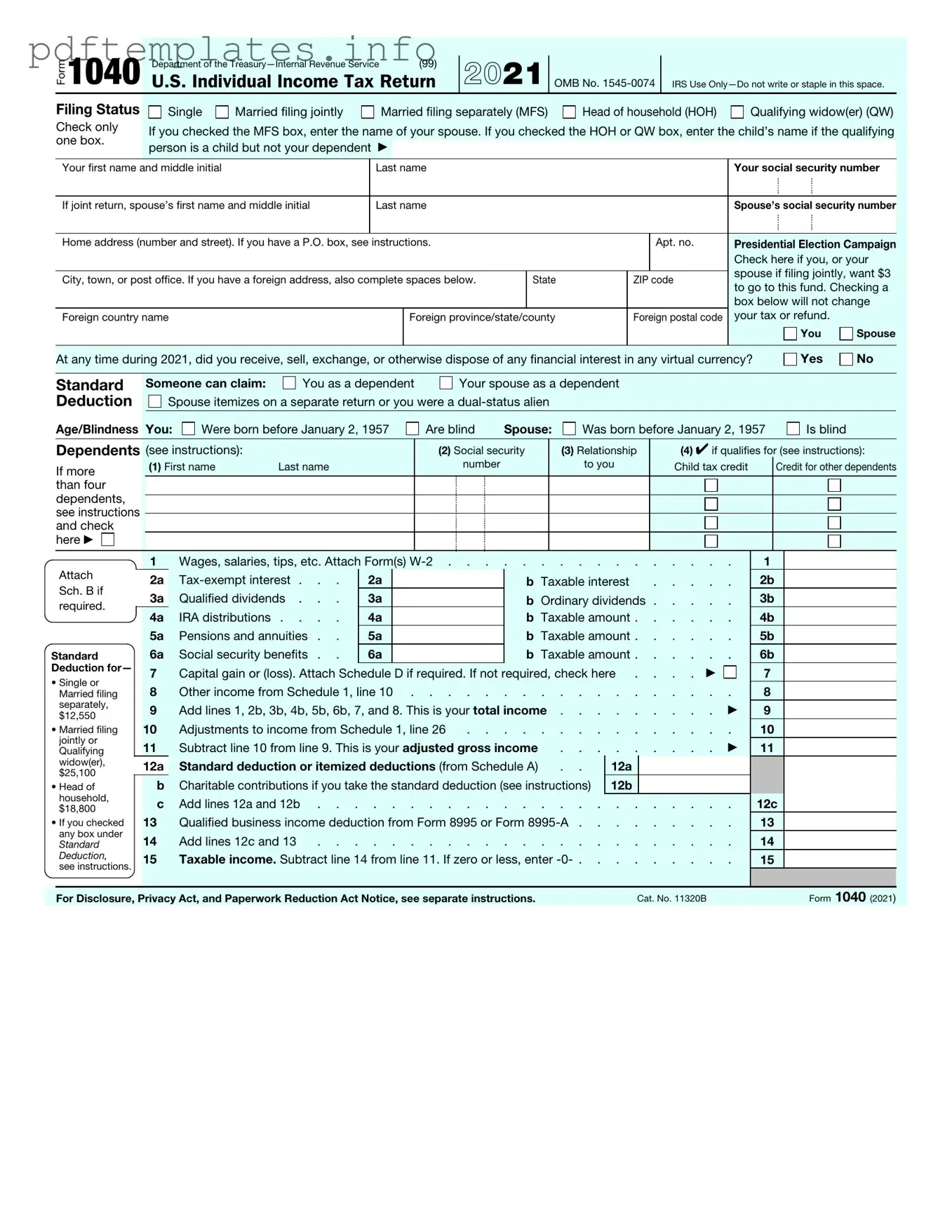 Fill Out a Valid IRS 1040 Form