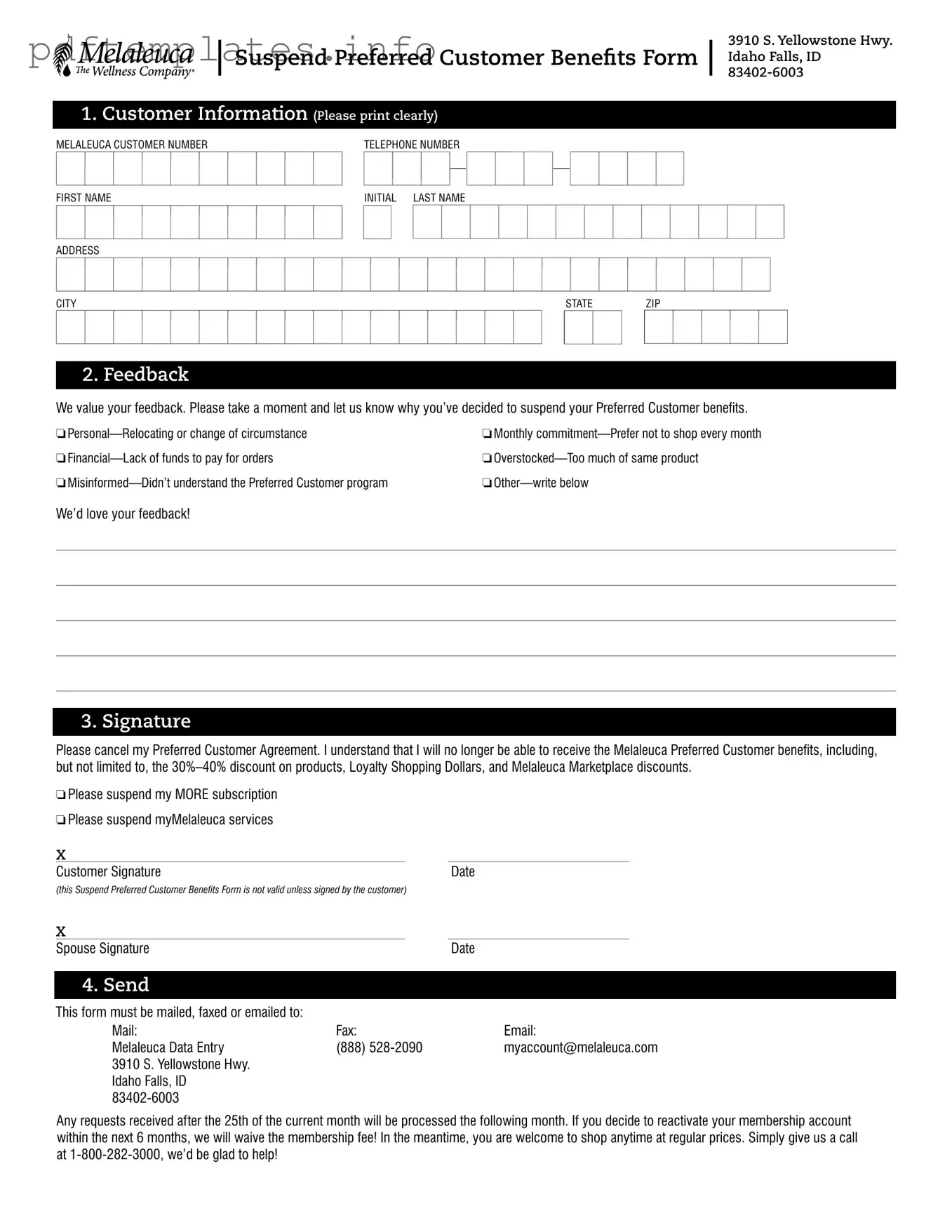 Fill Out a Valid Melaleuca Cancellation Form