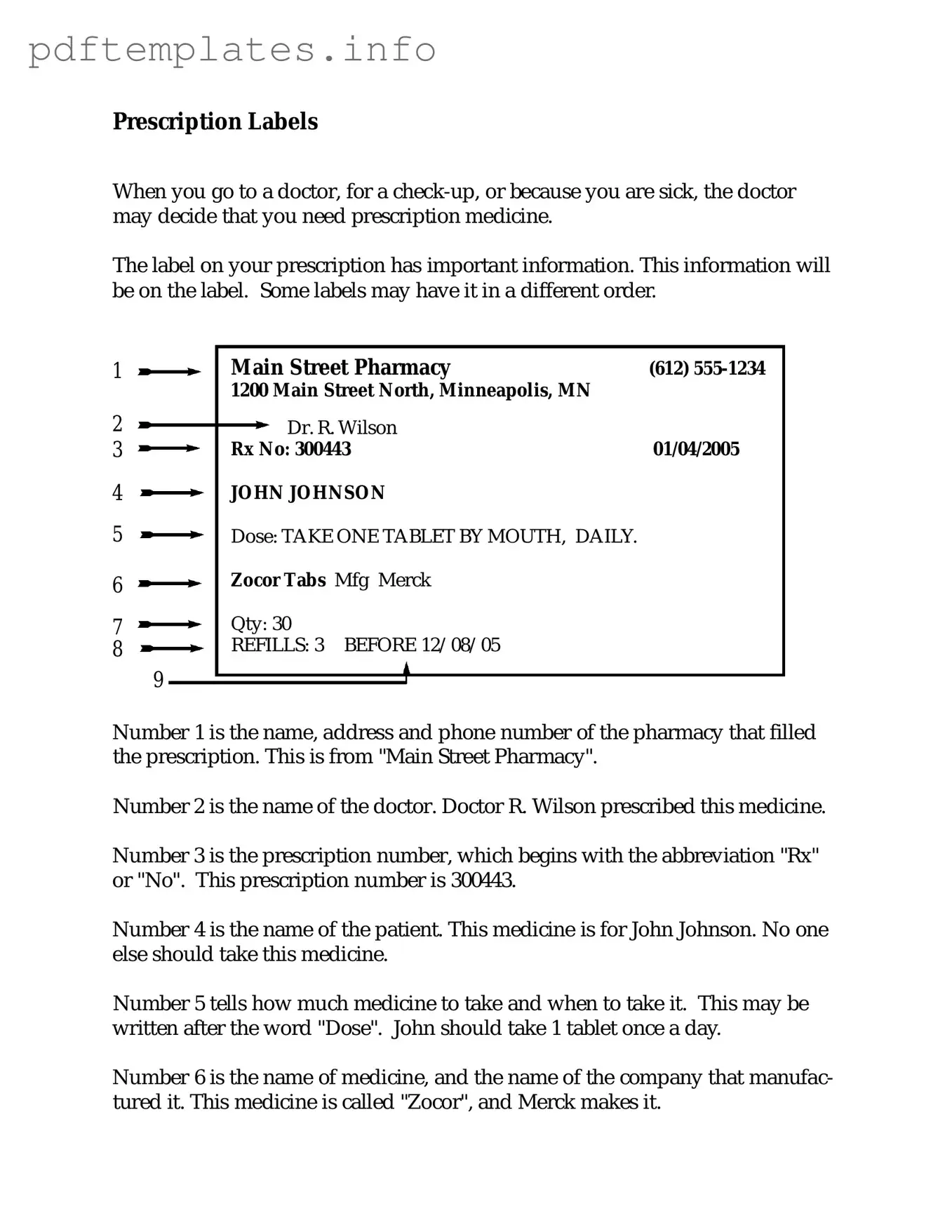 Fill Out a Valid Prescription Label Form
