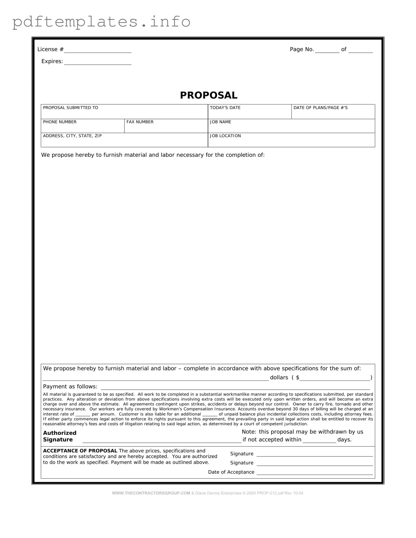 Fill Out a Valid Construction proposal form Form