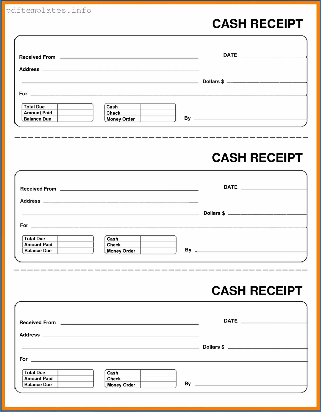 Fill Out a Valid Cash Receipt Form