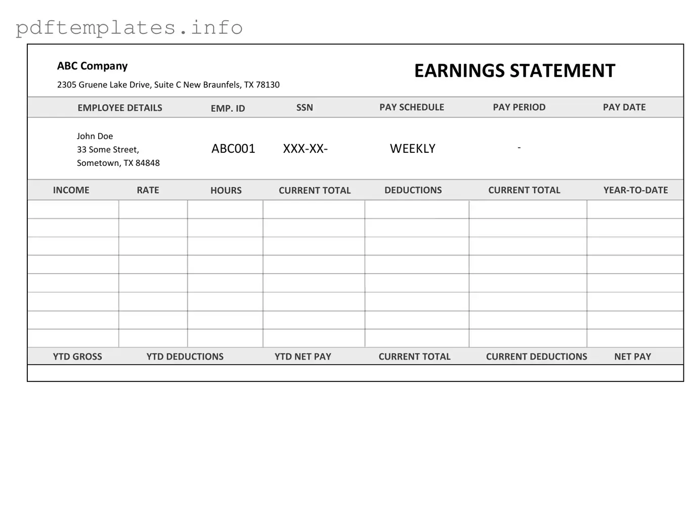 Fill Out a Valid Independent Contractor Pay Stub Form