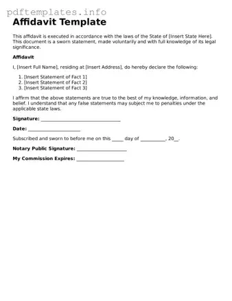 Printable Affidavit Form