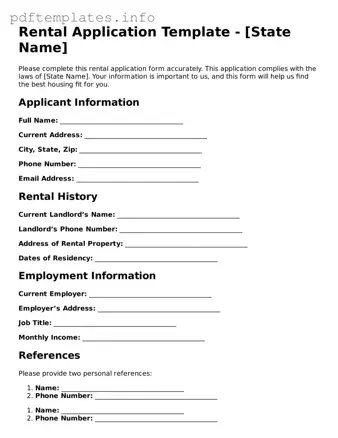 Printable Rental Application Form