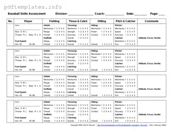 Fill Out a Valid Baseball Assessment Form