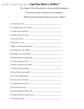 Fill Out a Valid Donated A Dollar Form