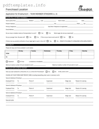 Fill Out a Valid Chick Fil A Job Application Form