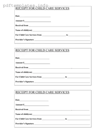 Fill Out a Valid Childcare Receipt Form
