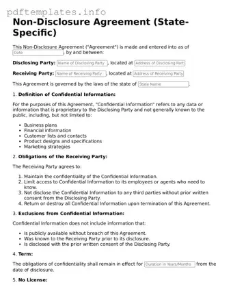 Printable Non-disclosure Agreement Form