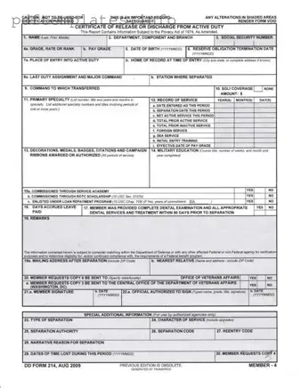 Fill Out a Valid Dd 214 Form