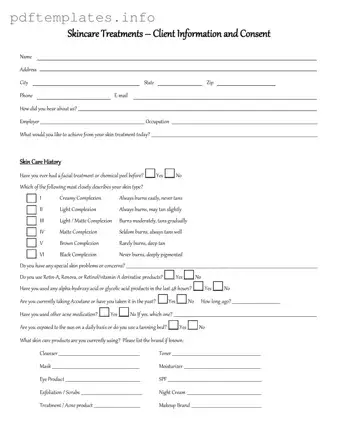 Fill Out a Valid Facial Consent Form