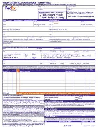 Fill Out a Valid Fedex Bill Of Lading Form