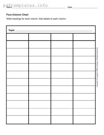 Fill Out a Valid Four Column Chart Form