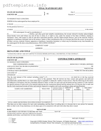 Fill Out a Valid Illinois Final Waiver Of Lien Form