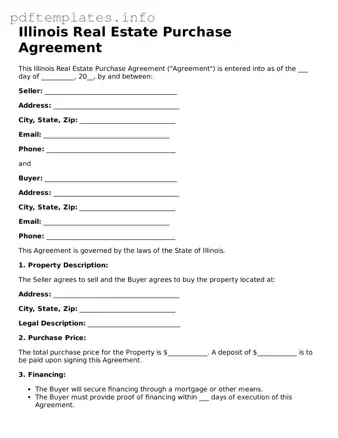 Blank Real Estate Purchase Agreement Form for Illinois State