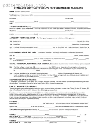 Fill Out a Valid Live Performance Contract Form