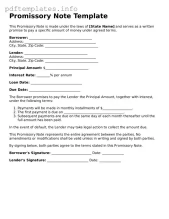Printable Promissory Note Form