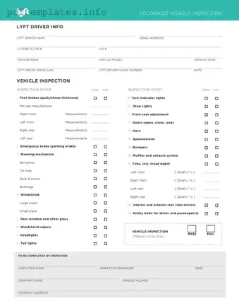 Fill Out a Valid Lyft Inspection Form