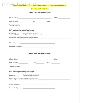 Fill Out a Valid Negative Hiv Test Form