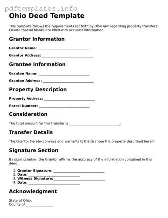 Blank Deed Form for Ohio State