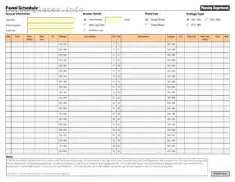 Fill Out a Valid Electrical Panel Schedule Form
