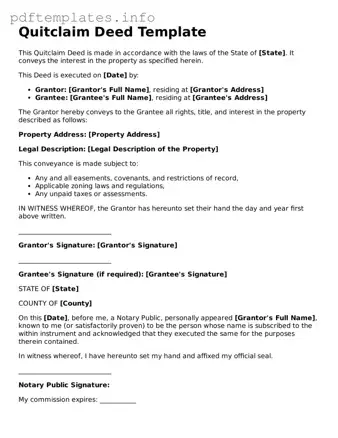 Printable Quitclaim Deed Form