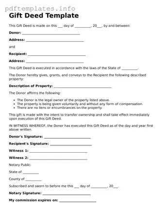 Printable Gift Deed Form