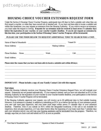 Fill Out a Valid Section 8 Voucher Extension Form