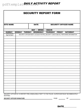 Fill Out a Valid Security Guard Daily Report Sample Form