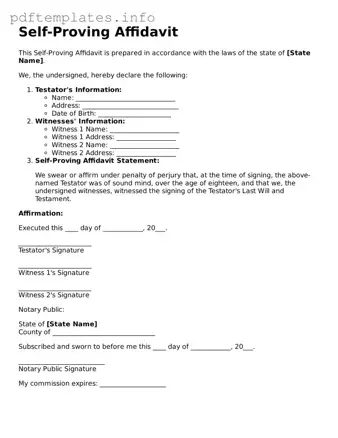 Printable Self-Proving Affidavit Form
