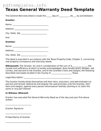 Blank Deed Form for Texas State