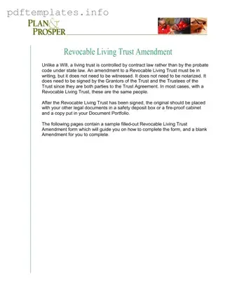 Fill Out a Valid Trust Amendment Form
