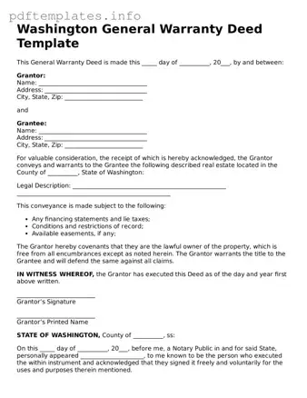 Blank Deed Form for Washington State