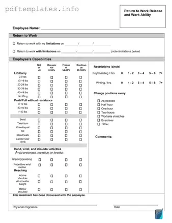 Fill Out a Valid Work Release Form