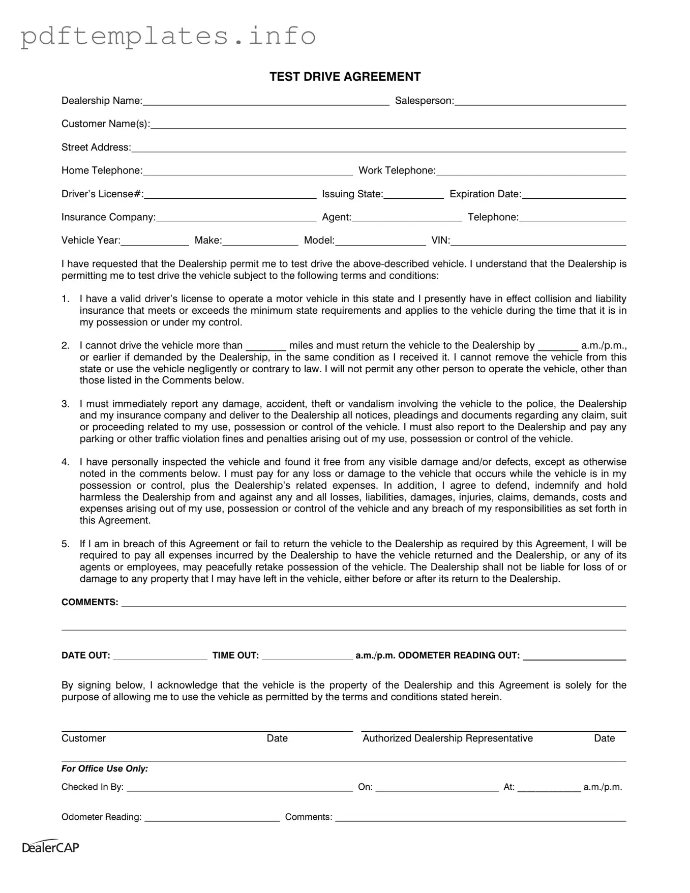 Fill Out a Valid Test Drive Form